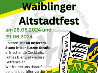 Stand auf Altstadtfest Waiblingen am 28. und 29.06.2024